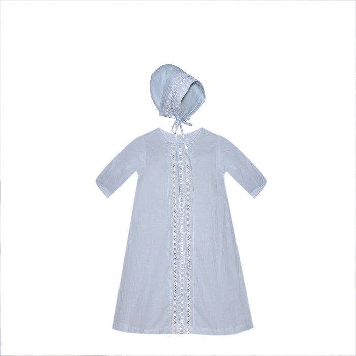 Baby Sen Rory Lace Insertion Daygown & Hat