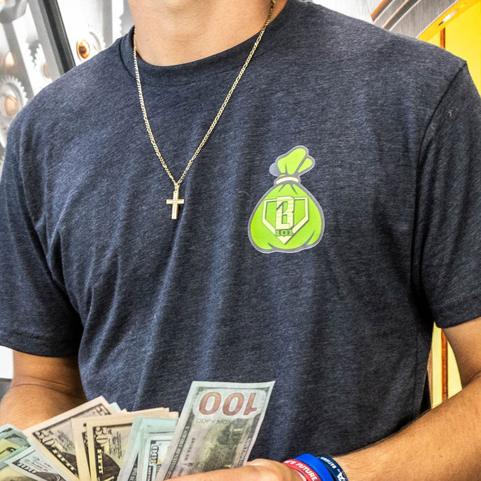 Gray Bag Chaser youth graphic tee — front view