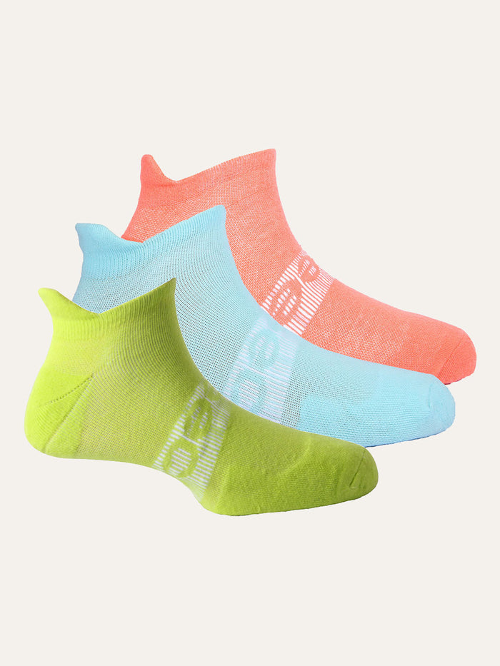 Coral; Paradise Blue; Lime Green