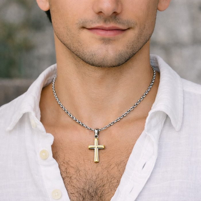 Barrow Gold PVD Stainless Steel Cross Pendant