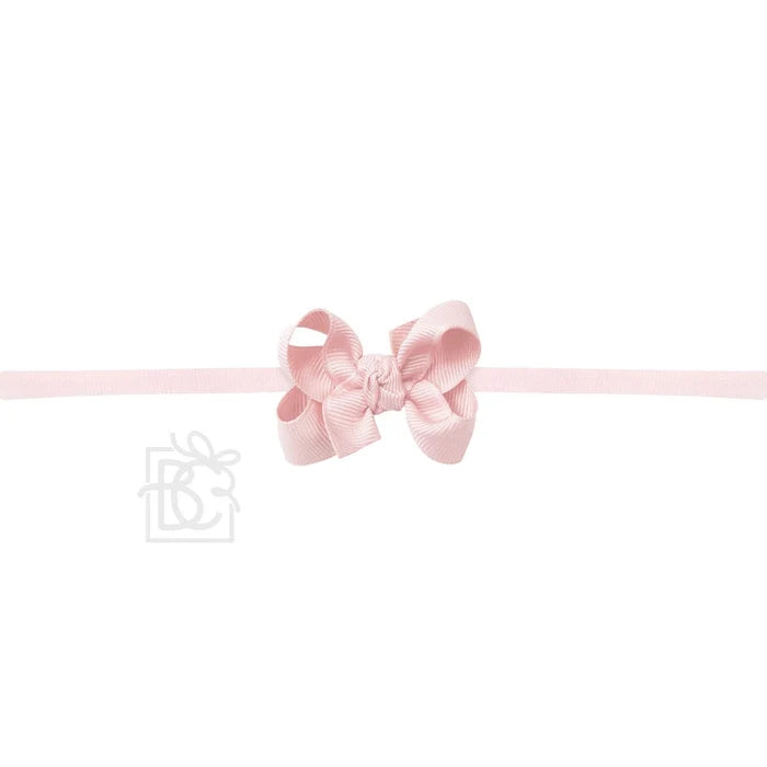 BC 2" Lt. Pink Grosgrain Bow on Headband