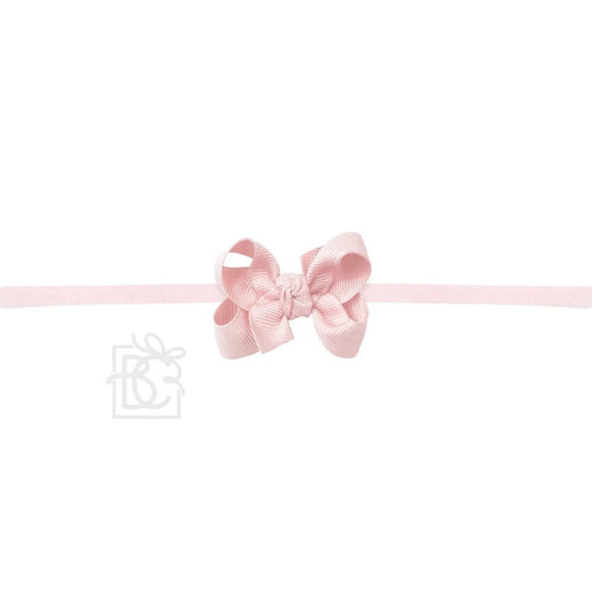 BC 2" Lt. Pink Grosgrain Bow on Headband