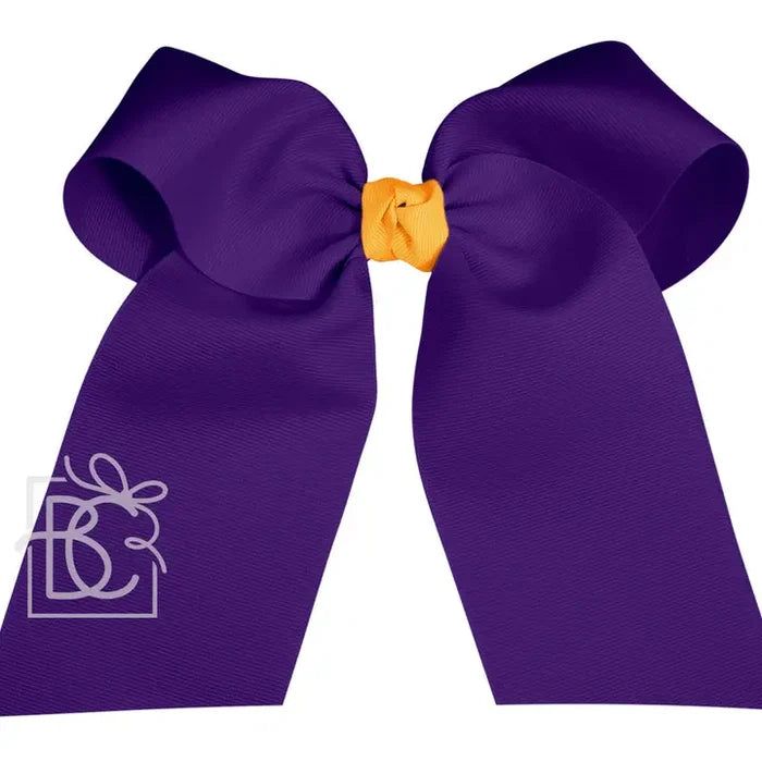 BC 3" Purple Bow & Yellow Knot w/ Tails