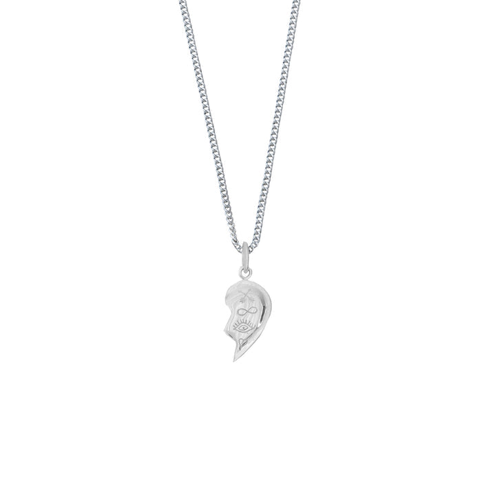 BFF Broken Heart Necklace SINGLE - Silver