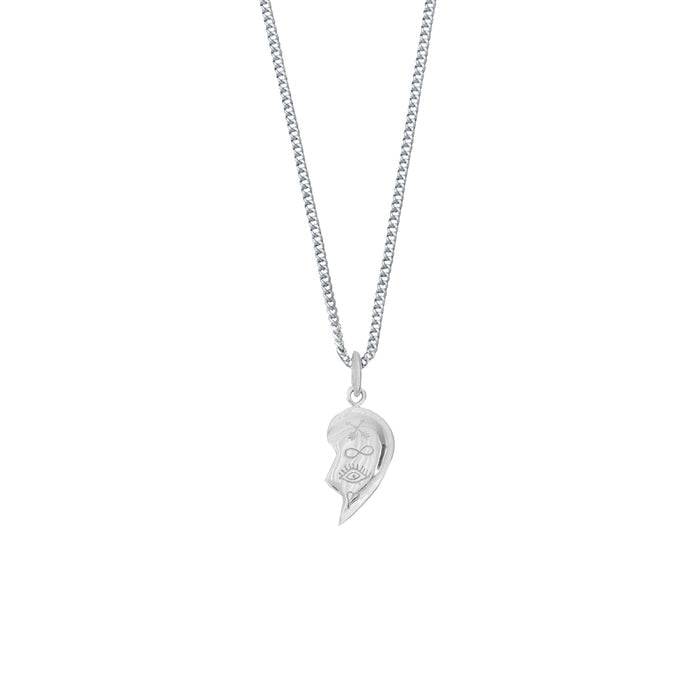 BFF Broken Heart Necklace SET - Silver
