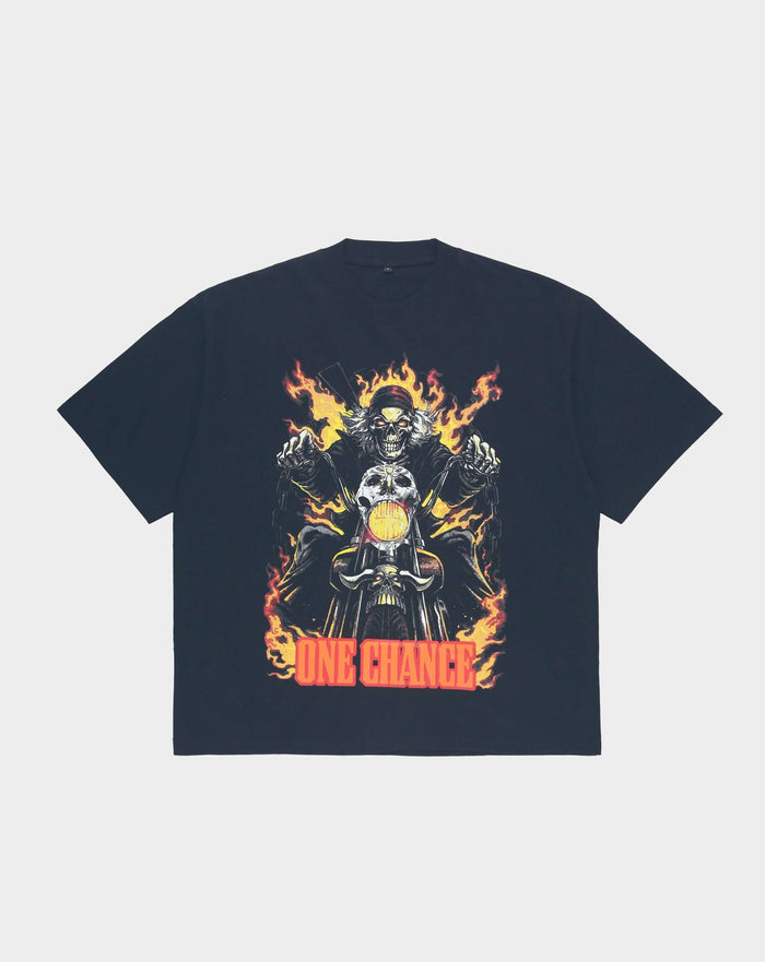 One Chance Biker Flame T-Shirt. Underground Apparel. Rule of Next Streetwear.