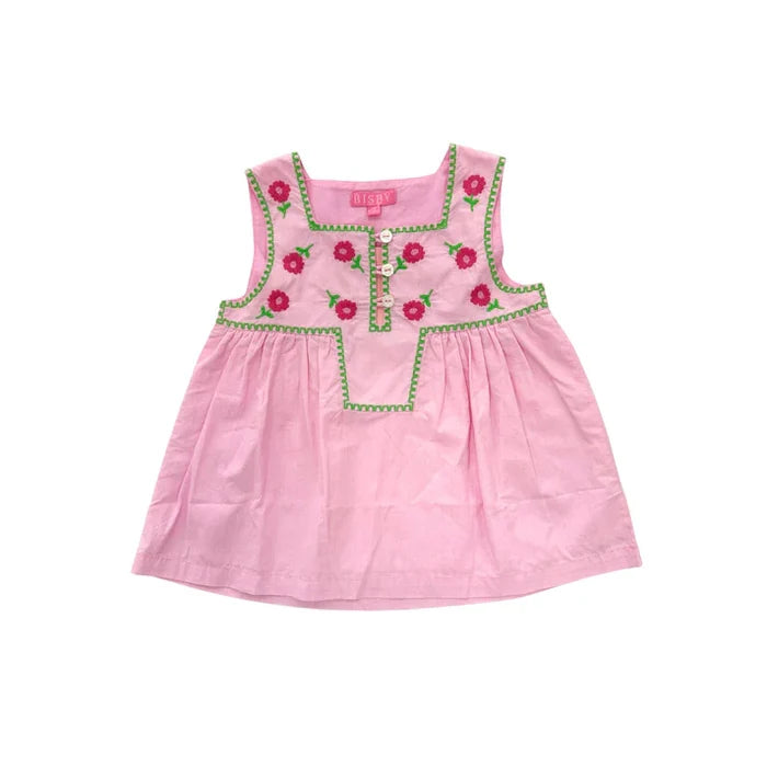 Bisby Keystone Top-Pink Bloomsbury Embroidery
