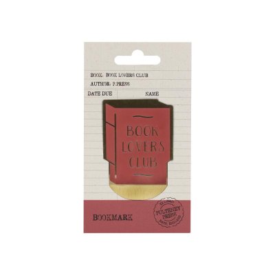'Book Lovers Club' brass effect Bookmark