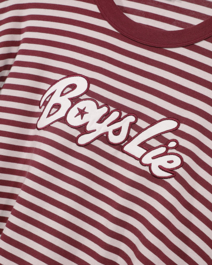 Boys Lie Starlight Boyfriend Long Sleeve | Cropped Striped Graphic Tee