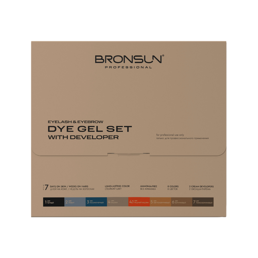 Bronsun - Eyelash & Eyebrow Dye (Hybrid Dye) Set with 2 Developers