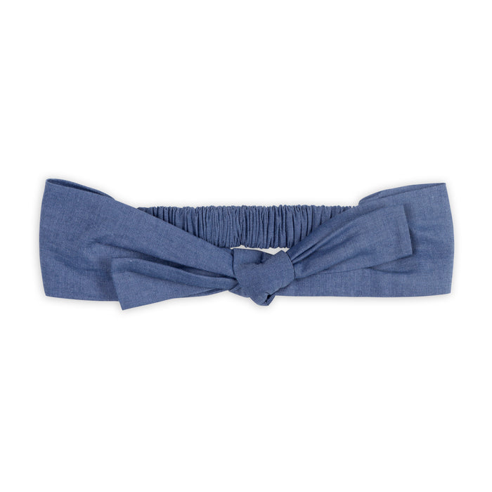 Brooklyn Soft Chambray Baby Jumpsuit & Headband Set (Organic Cotton)