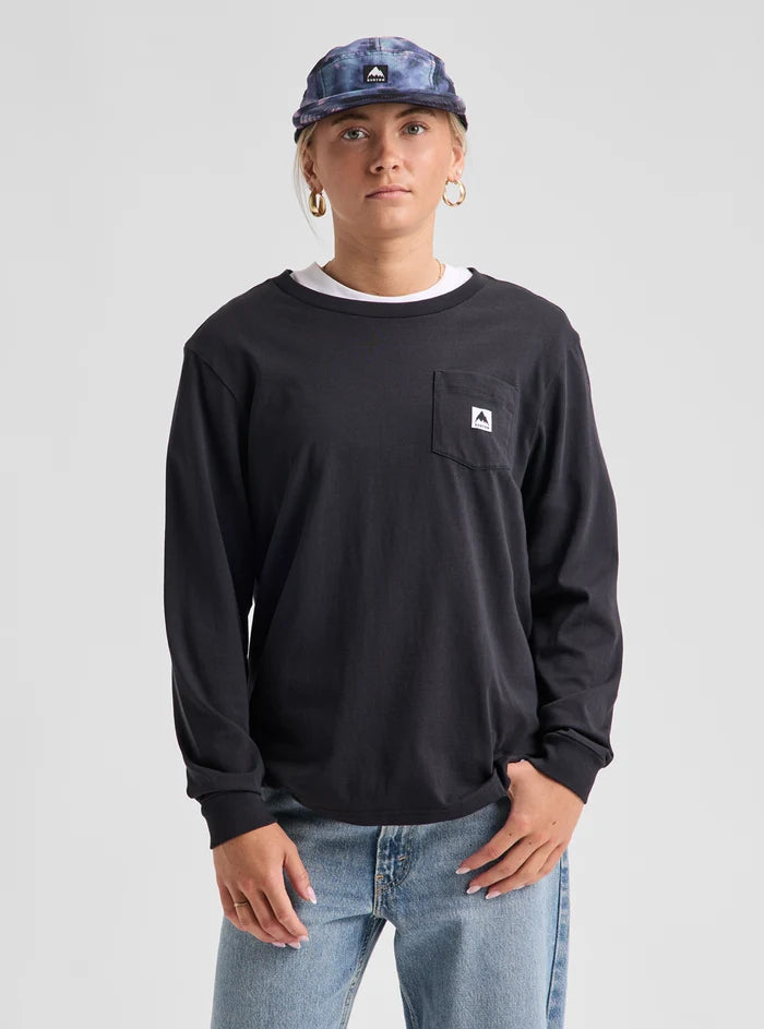 Product image of Burton Colfax Long Sleeve T-Shirt[Variant:True Black]