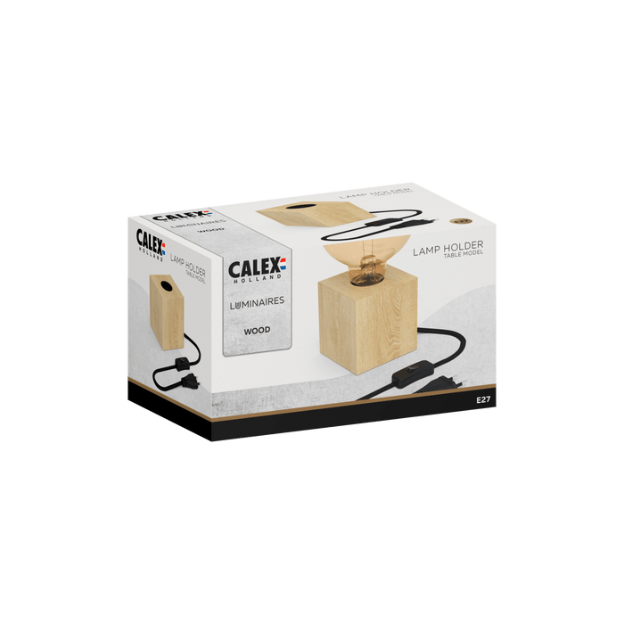 Calex Table Lamp Square - E27 - FSC® Wood