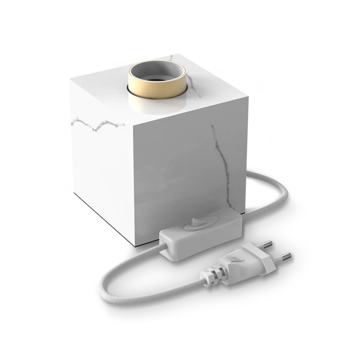 Calex Table Lamp Square - E27 - Marble - White