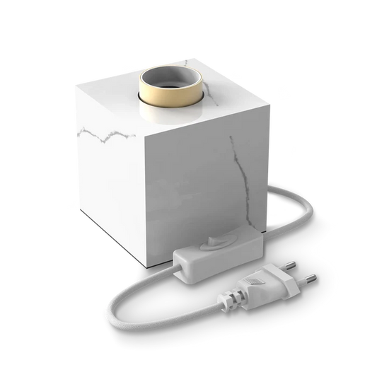 Calex Table Lamp Square - E27 - Marble - White