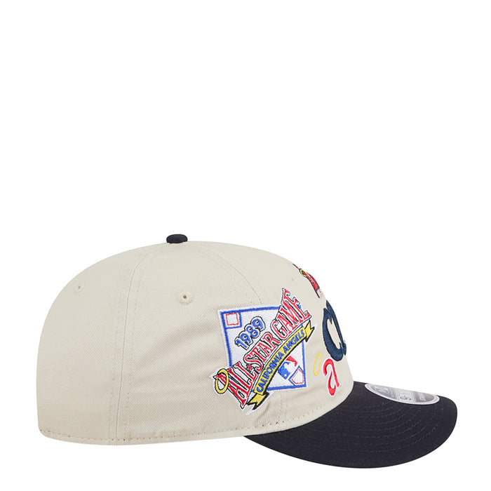 Two-tone baseball cap with Angels wordmark patch on cream front panel and dark brim
