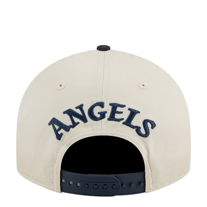 Two-tone baseball cap, Angels arched back embroidery, adjustable dark back strap