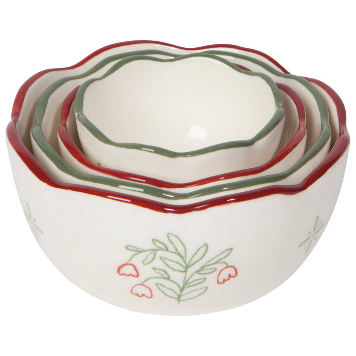 Camellia Stoneware Nesting Bowls Set of 4 Assorted