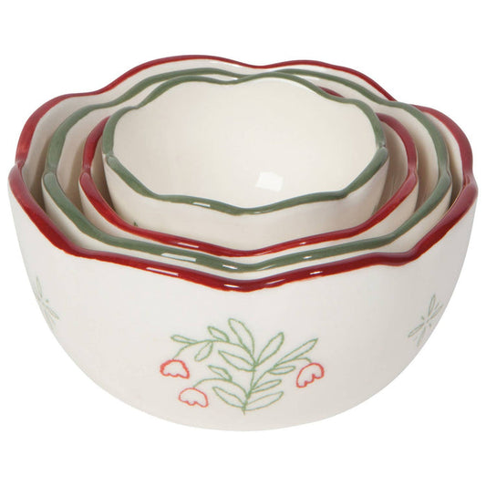 Camellia Stoneware Nesting Bowls Set of 4 Assorted