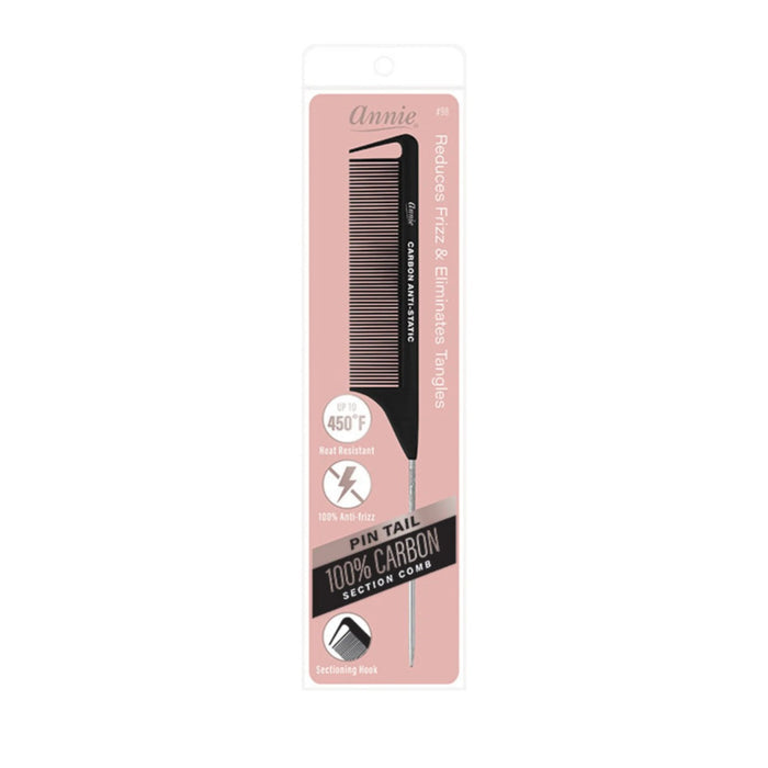 Carbon Fiber Pin Tail Section Comb [Black] #98