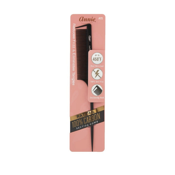Carbon Rat Tail Section Comb [Black] #173