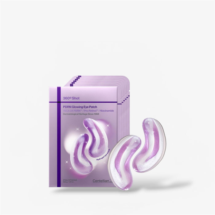 Centellian24 360 Shot PDRN Glowing Eye Patch Set (12 Patches) مجموعة رقعة العين المتوهجة سنتيليان 24، لقطة 360 درجة، شرطة PDRN - Princess Cosmetics Qatar