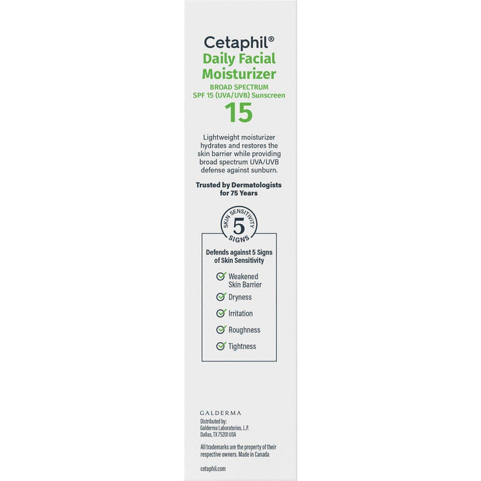 CETAPHIL Daily Facial Moisturizer 15 Broad Spectrum SPF 15 UVA UVB Sunscreen مرطب الوجه اليومي مع واقي شمس واسع الطيف من سيتافيل