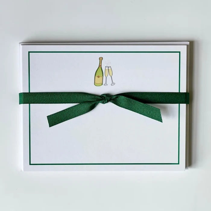 Champagne Toast Flat Note Cards – Set of 10  by Georgetown Paperie