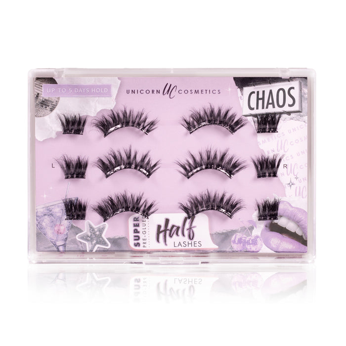 Chaos Super Pre-Glued Half Strip Lash - Unicorn Cosmetics
