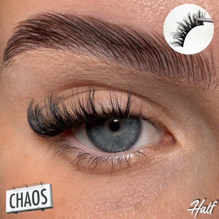 Chaos Super Pre-Glued Half Strip Lash - Unicorn Cosmetics