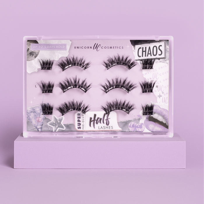 Chaos Super Pre-Glued Half Strip Lash - Unicorn Cosmetics