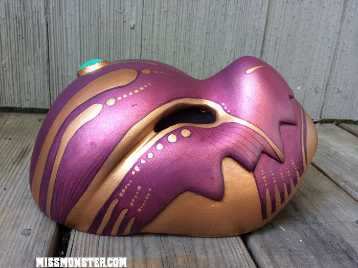 CHOMPY MASK- FINISHED READY TO SHIP- METALLIC PURPLE