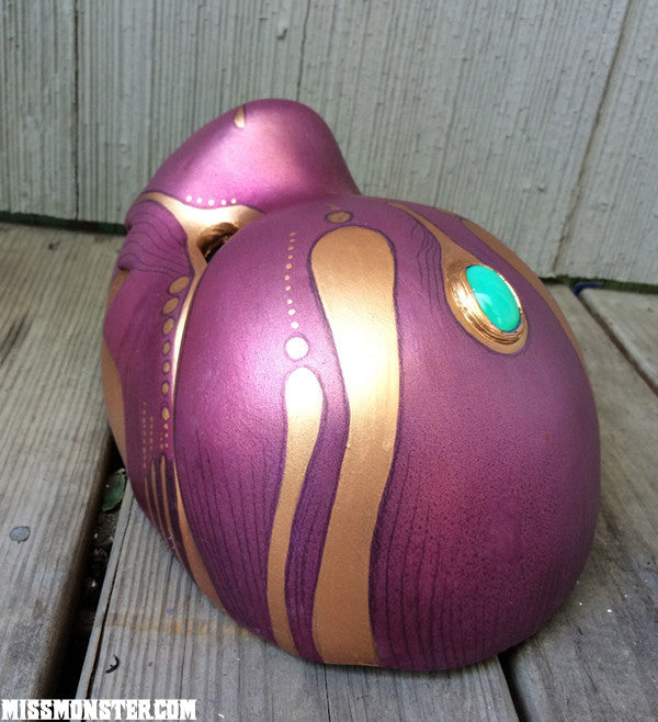 CHOMPY MASK- FINISHED READY TO SHIP- METALLIC PURPLE