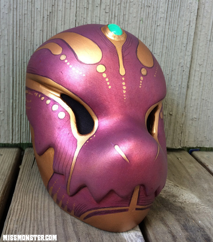 CHOMPY MASK- FINISHED READY TO SHIP- METALLIC PURPLE
