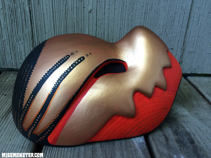 CHOMPY MASK- FINISHED READY TO SHIP- RED GOLD