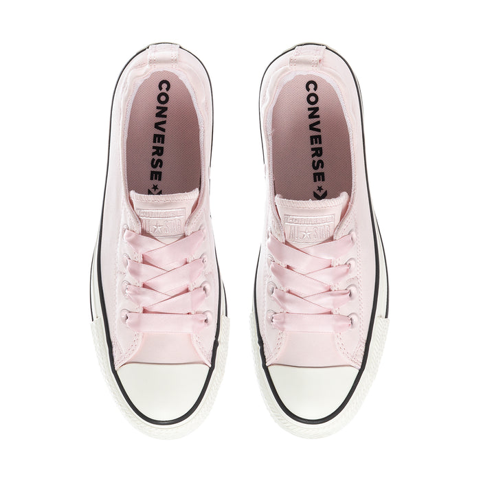 Pair of women's low-top sneakers, light pink canvas lining, Converse All Star logo