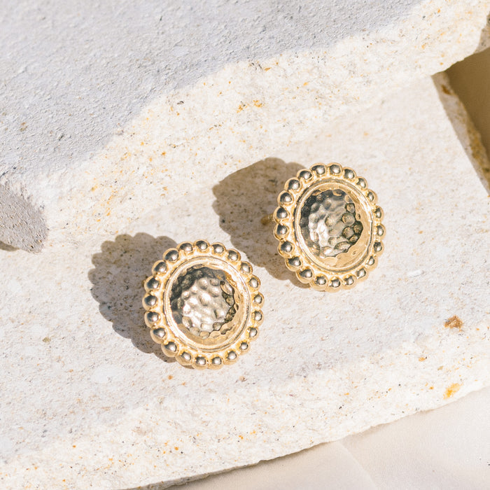 Recycled Sterling Silver Classic Bowie Earrings - Gold