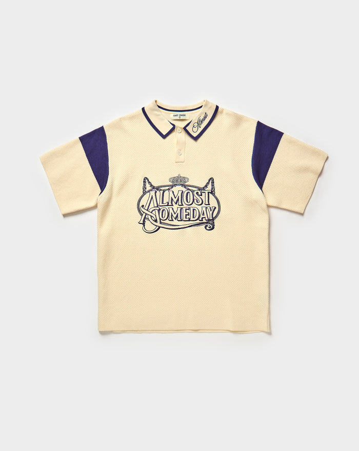 Almost Someday Clubhouse Knit Polo. Underground Apparel. Rule of Next Streetwear.