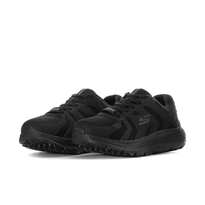 Men's black lace-up sneakers with sporty paneling and cushioned midsole