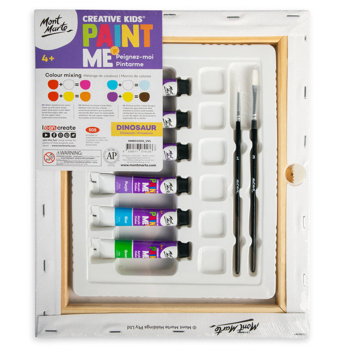 Creative Kids Paint Me Canvas Set 9pc - Dinosaur