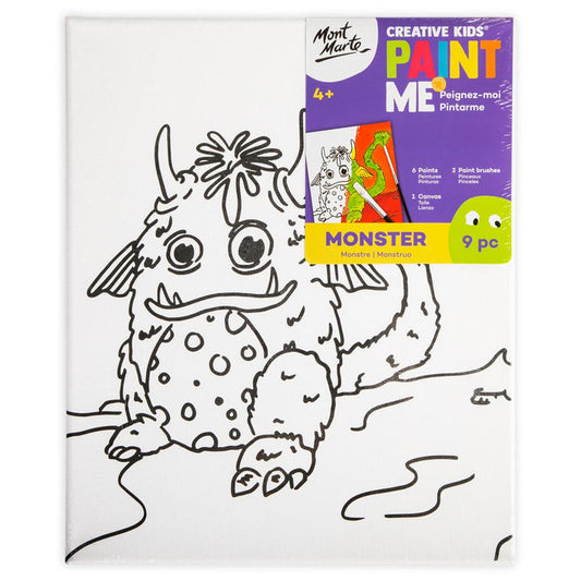 Creative Kids Paint Me Canvas Set 9pc - Monster