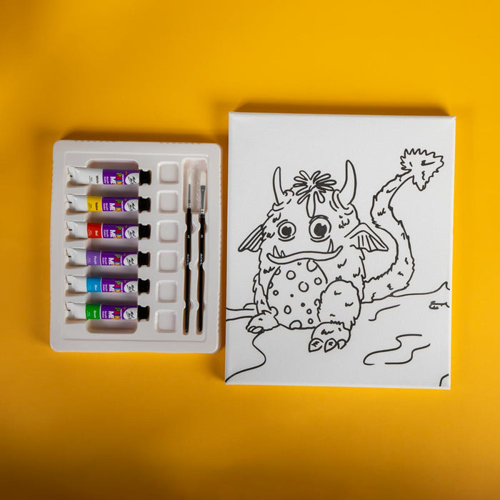 Creative Kids Paint Me Canvas Set 9pc - Monster