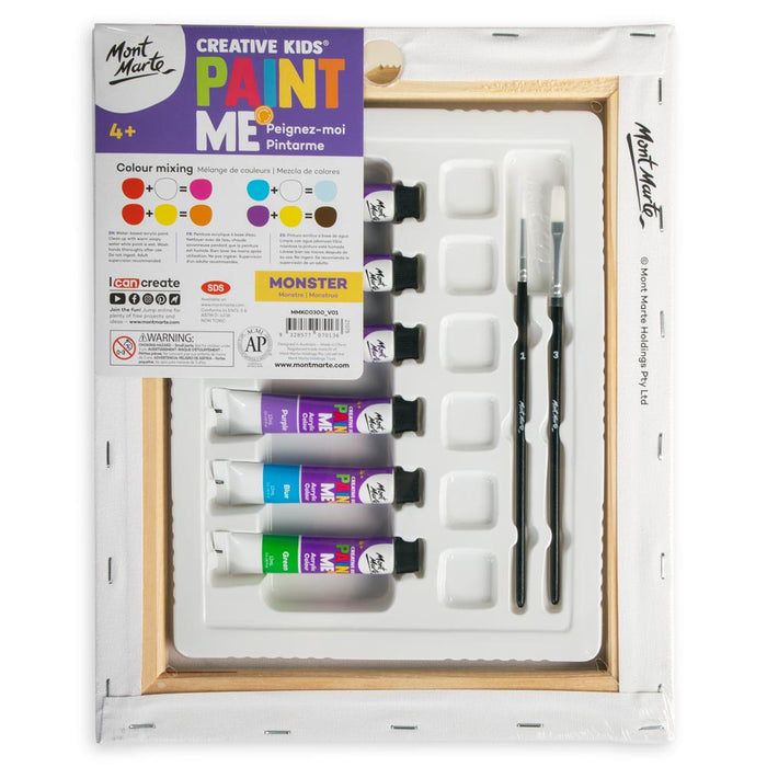 Creative Kids Paint Me Canvas Set 9pc - Monster