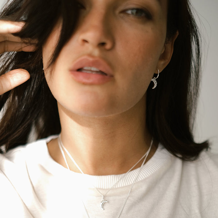 ACME Luna & Rose Mini Croissant Earrings - Silver