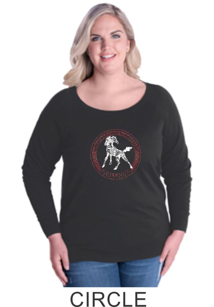 CTE Curvy Ladies Slouchy Pullover in 4 New Designs- Matte or Glitter