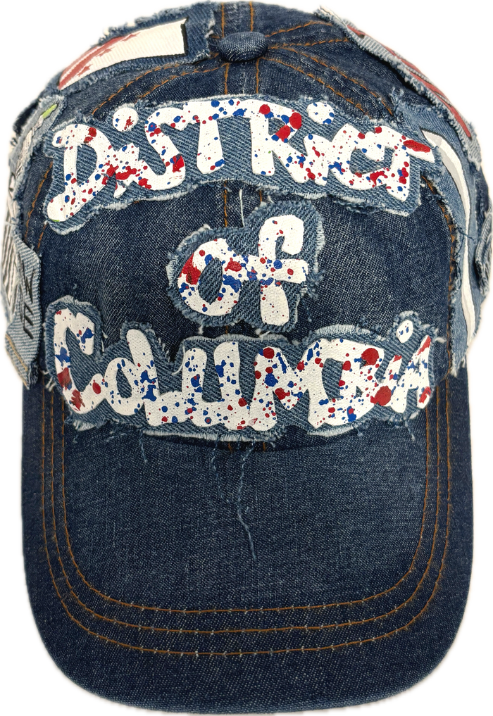 D.C (Distressed City)Hand-Crafted Denim Baseball Cap