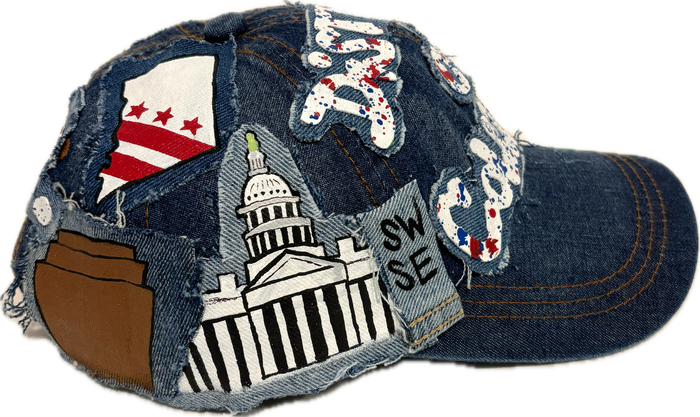 D.C (Distressed City)Hand-Crafted Denim Baseball Cap