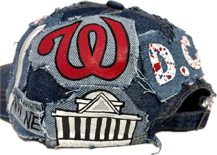 D.C (Distressed City)Hand-Crafted Denim Baseball Cap