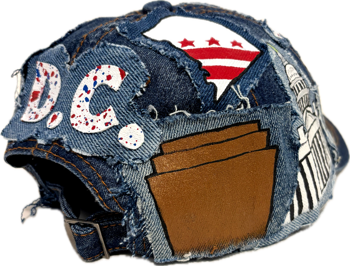 D.C (Distressed City)Hand-Crafted Denim Baseball Cap