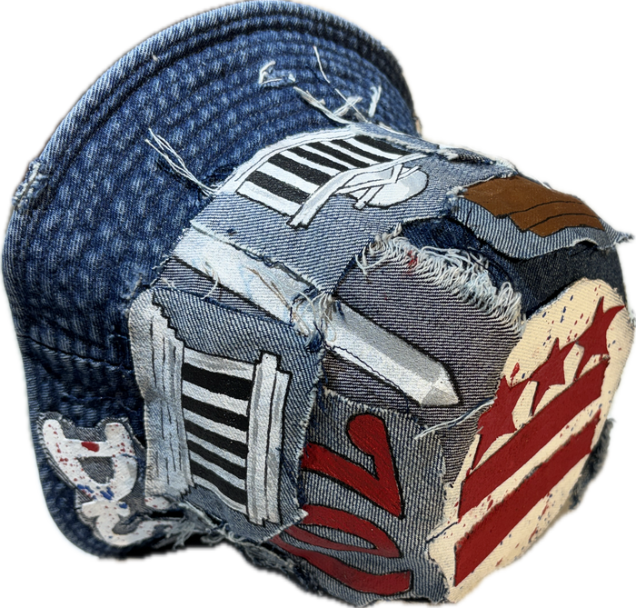 D.C (Distressed City)Hand-Crafted Denim Bucket Hat